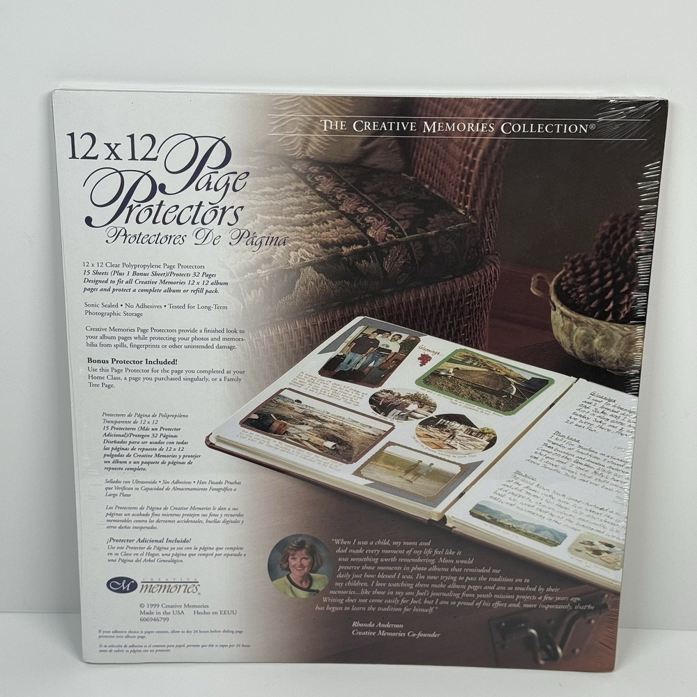 1999 Creative Memories 12x12 Page Protectors 16 Refill Pages 15+1 NEW Scrapbook